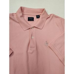 Izod Golf Polo Shirt Men's X-Large Pink Color Short‎ Sleeve Silk Wash
